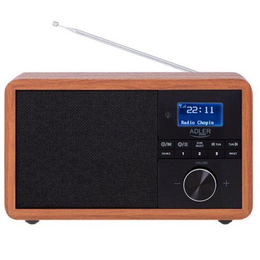 Radio portable Adler AD 1184 numérique DAB+ AM FM Bluetooth 15 W bois