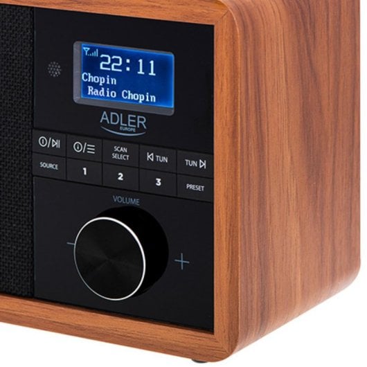 Radio portable Adler AD 1184 numérique DAB+ AM FM Bluetooth 15 W bois