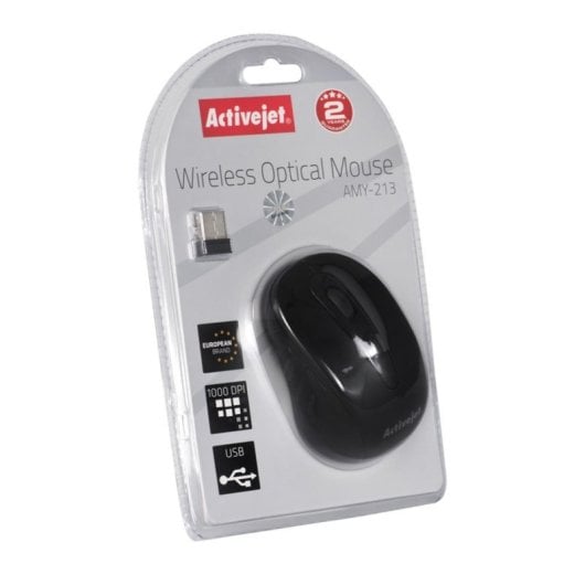 Maus Activejet AMY-213 RF Wireless 1600DPI Schwarz Ambidextrous 6 Tasten