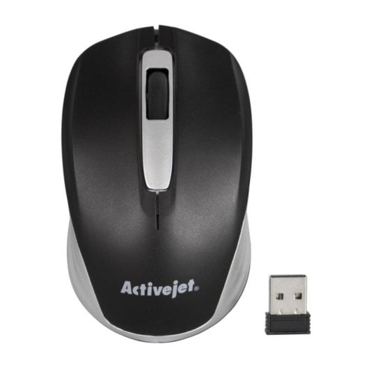 Maus Activejet AMY-313 RF Wireless 1200DPI Schwarz Grau Ambidextrous Plug&Play