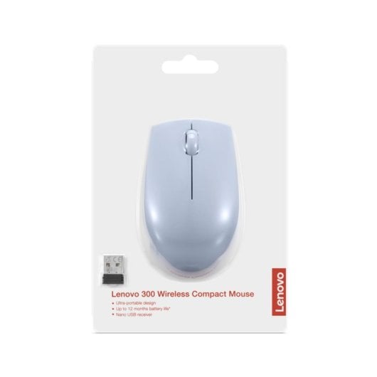 Ratón Lenovo 300 Wireless 1000DPI Azul Ambidestro Design Ergonómico