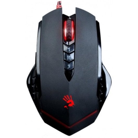 Maus A4Tech V8M USB Optisch 3200DPI Schwarz Rot 8 Tasten mit Speicher