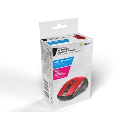Maus Tracer TRAMYS46750 Wireless RF 1600DPI Schwarz Rot 6 Tasten Nano-Empfänger