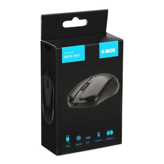 Souris iBox IMOF010 USB type A 1600 DPI Noir Ambidextre Ergonomique