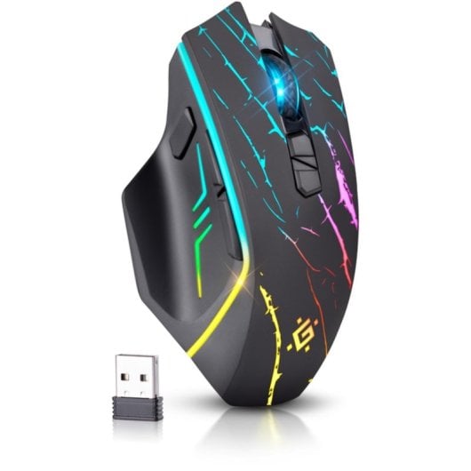 Ratón Defender URAN GM-503 RF Wireless 3200DPI Nero RGB 8 Pulsanti Programmabile