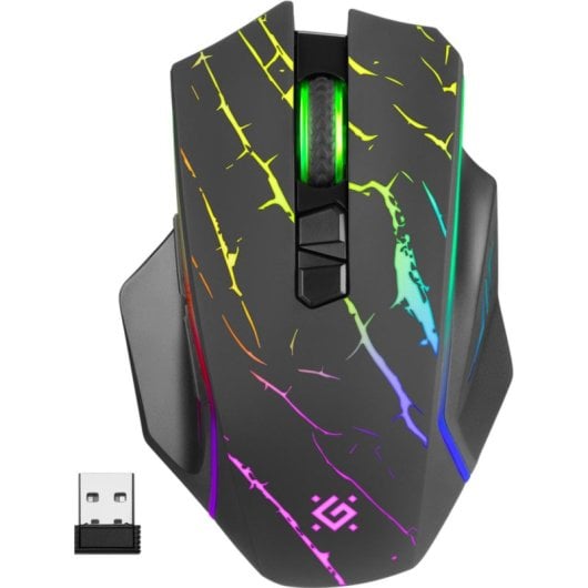 Ratón Defender URAN GM-503 RF Wireless 3200DPI Nero RGB 8 Pulsanti Programmabile