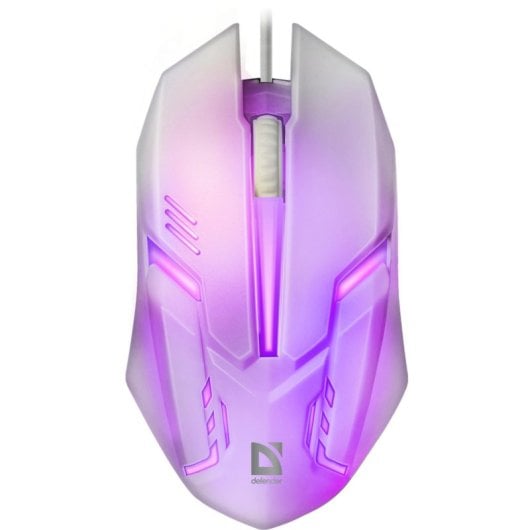 Mouse Defender Cyber MB-560L USB 1200 DPI Bianco Illuminazione RGB