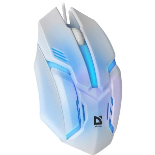 Mouse Defender Cyber MB-560L USB 1200 DPI Bianco Illuminazione RGB