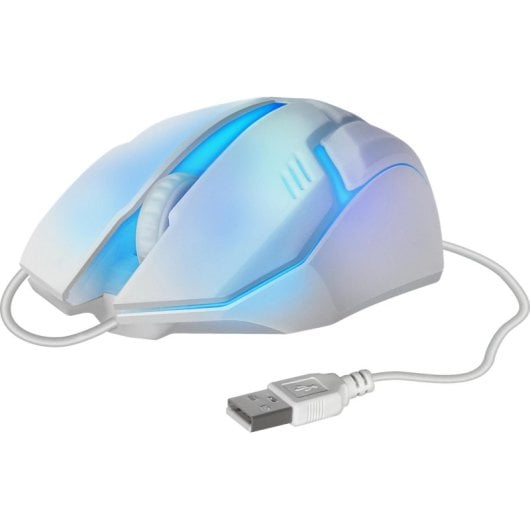 Mouse Defender Cyber MB-560L USB 1200 DPI Bianco Illuminazione RGB