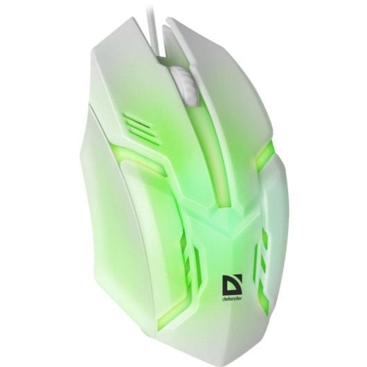 Mouse Defender Cyber MB-560L USB 1200 DPI Bianco Illuminazione RGB