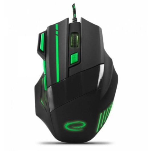 Mouse Esperanza EGM201G USB 2400 DPI Nero Verde Illuminazione 7 Tasti Gaming