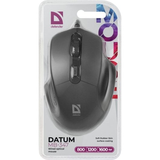 Mouse Defender Datum MB-347 USB tipo A 1600 DPI Nero Ergonomico Ruota