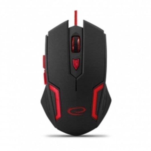 Mouse Esperanza EGM205R USB 2400DPI Nero Rosso 6 Pulsanti Cavo Trecciato LED