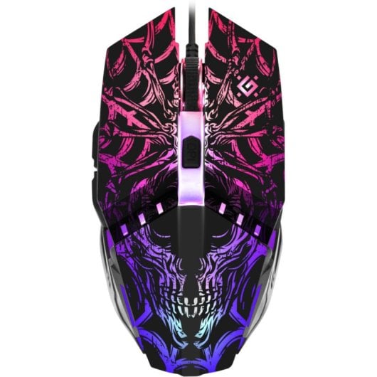 Ratón Defender GM-670L Cablato 2400 DPI Nero RGB Ambidestro 5 Pulsanti