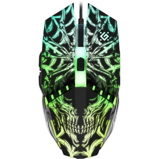 Ratón Defender GM-670L Cablato 2400 DPI Nero RGB Ambidestro 5 Pulsanti