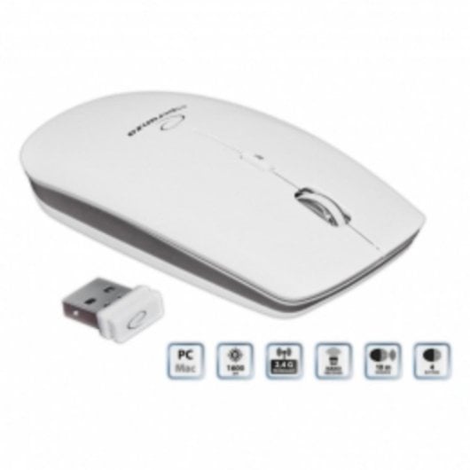Mouse Esperanza EM120W Wireless RF 2400DPI Grigio Bianco 4 Pulsanti