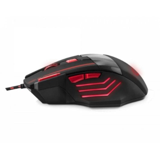 Maus Esperanza EGM201R USB kabelgebunden 2400 DPI Schwarz Rot 7 Tasten Beleuchtung