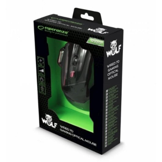 Maus Esperanza EGM201R USB kabelgebunden 2400 DPI Schwarz Rot 7 Tasten Beleuchtung