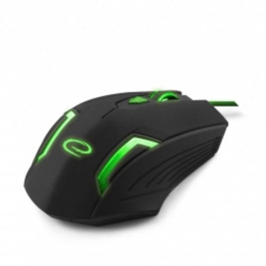 Mouse Esperanza MX205 Fighter USB 2400 DPI Nero Verde LED Ergonomico 6 Tasti
