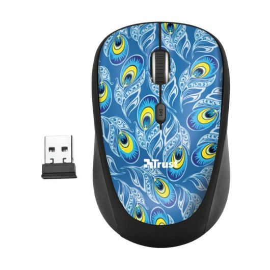 Rato Trust Yvi Wireless 1600DPI Multicolorido Ambidestro Compacto