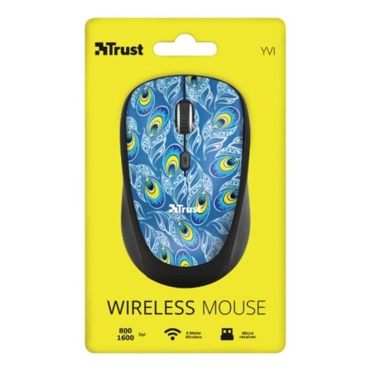 Rato Trust Yvi Wireless 1600DPI Multicolorido Ambidestro Compacto