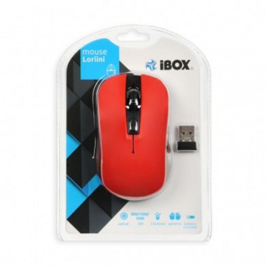 Souris iBox LORIINI RF sans fil 1600 DPI Noir Rouge Ambidextre