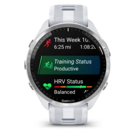 Garmin Forerunner 965 GPS Bluetooth 47mm AMOLED Branco Tamanho Único Resistente à Água 5ATM SpO2 Pulsómetro Monitor Sono