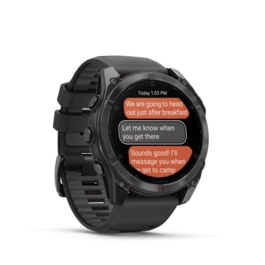 Garmin Fenix 8 Bluetooth GPS 51mm AMOLED Titane Noir Taille Unique Résistance 10ATM SpO2