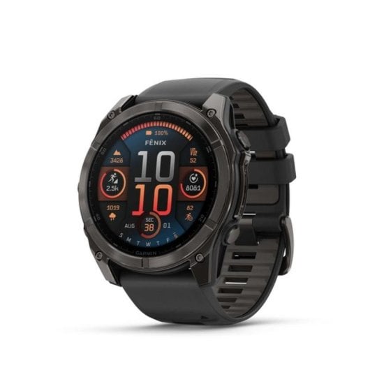 Garmin Fenix 8 Bluetooth GPS 51mm AMOLED Titane Noir Taille Unique Résistance 10ATM SpO2