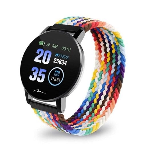 Media-Tech MT871 Bluetooth 44mm IPS Silber Schwarzes Nylonarmband SpO2 Herzfrequenz Schlaf