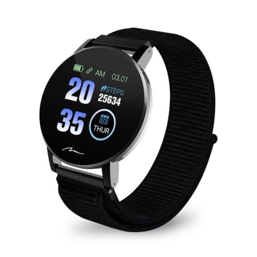 Media-Tech MT871 Bluetooth 44mm IPS Silber Schwarzes Nylonarmband SpO2 Herzfrequenz Schlaf