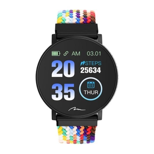 Media-Tech MT871 Bluetooth 44mm IPS Silver Correa Negra Multi Monitor Cardíaco SpO2 Sueño