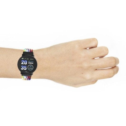 Media-Tech MT871 Bluetooth 44mm IPS Silber Schwarzes Nylonarmband SpO2 Herzfrequenz Schlaf