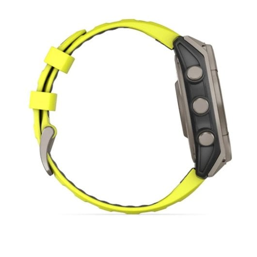 Garmin fenix 8 Bluetooth GPS WiFi 47mm Ecrã Digital Safira Titânio Grafite/Amarelo Única Resistência Água 10ATM SpO2