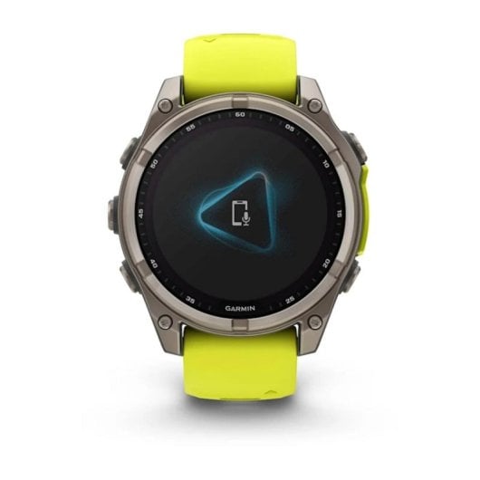 Garmin fenix 8 Bluetooth GPS WiFi 47mm Ecrã Digital Safira Titânio Grafite/Amarelo Única Resistência Água 10ATM SpO2