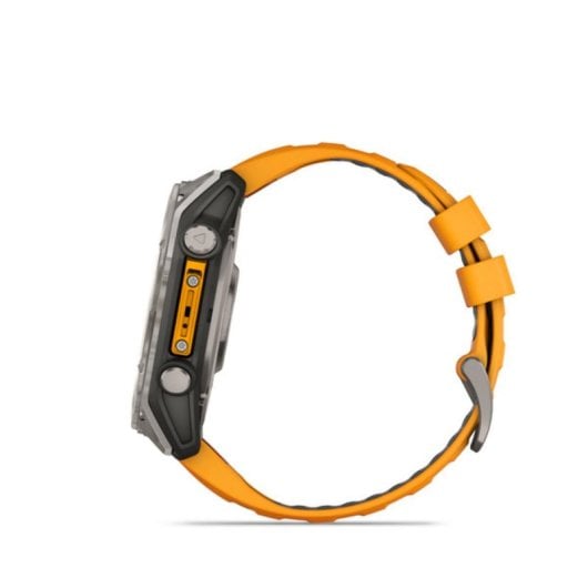 Garmin Fenix 8 GPS Bluetooth 51mm AMOLED Titânio Pulseira Preta e Laranja Tamanho Único 40m SpO2 Pulsómetro
