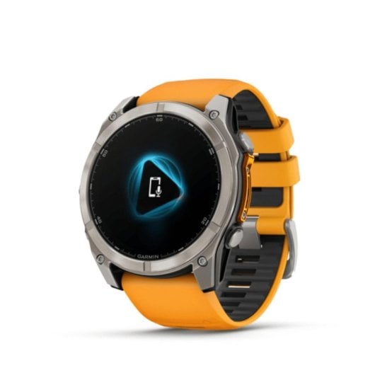 Garmin Fenix 8 GPS Bluetooth 51mm AMOLED Titânio Pulseira Preta e Laranja Tamanho Único 40m SpO2 Pulsómetro