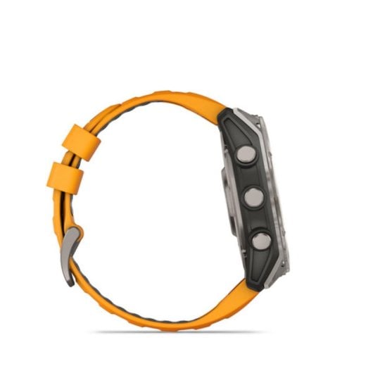 Garmin Fenix 8 GPS Bluetooth 51mm AMOLED Titânio Pulseira Preta e Laranja Tamanho Único 40m SpO2 Pulsómetro