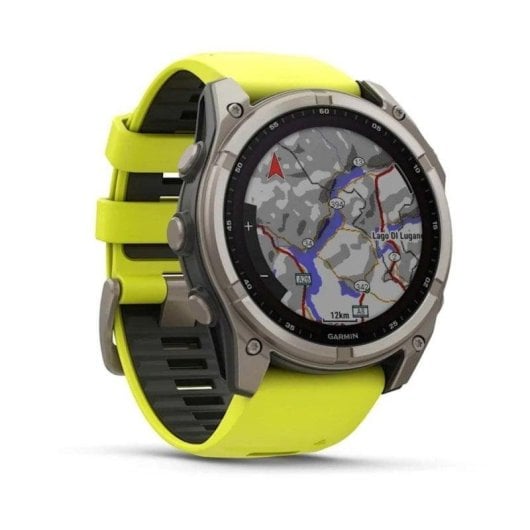 Garmin Fenix 8 WiFi Bluetooth GPS 51mm Digital Caixa Titânio Correa Grafite-Amarelo Única Sapphire SpO2 Pulsómetro