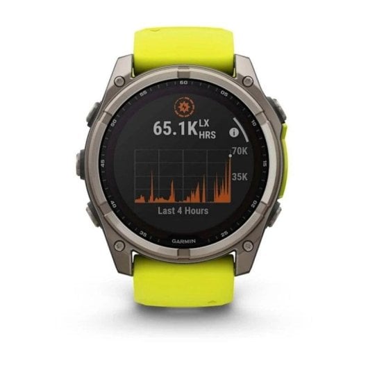 Garmin Fenix 8 WiFi Bluetooth GPS 51mm Digital Caixa Titânio Correa Grafite-Amarelo Única Sapphire SpO2 Pulsómetro