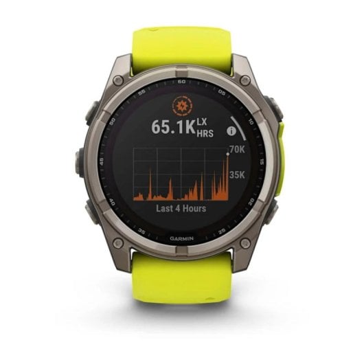 Garmin fenix 8 Bluetooth GPS WiFi 51mm Digital Titânio Grafite/Amarelo Tamanho Único 10ATM SpO2 Pulsómetro Sono