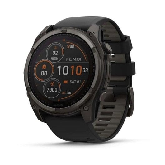 Garmin fenix 8 Bluetooth WiFi GPS 51mm Écran Digital Saphir Titane Noir Unique 10ATM SpO2 Pulsomètre Suivi Sommeil
