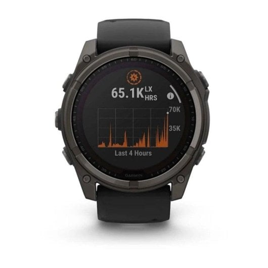 Garmin fenix 8 Bluetooth WiFi GPS 51mm Écran Digital Saphir Titane Noir Unique 10ATM SpO2 Pulsomètre Suivi Sommeil