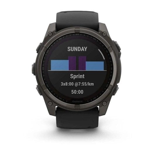 Garmin fenix 8 Bluetooth WiFi GPS 51mm Écran Digital Saphir Titane Noir Unique 10ATM SpO2 Pulsomètre Suivi Sommeil