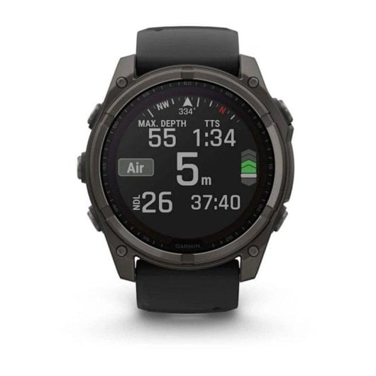 Garmin fenix 8 Bluetooth WiFi GPS 51mm Écran Digital Saphir Titane Noir Unique 10ATM SpO2 Pulsomètre Suivi Sommeil