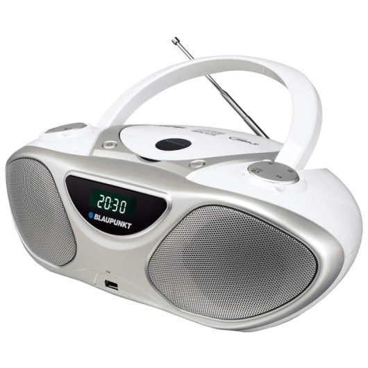 Grabadora de CD Blaupunkt BB14WH Plata Blanco Altavoces USB Radio LCD