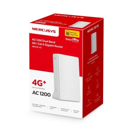 Router Mercusys MB230-4G 4G Wi-Fi 5 Dual-Band 1200 Mbps Gigabit Ethernet