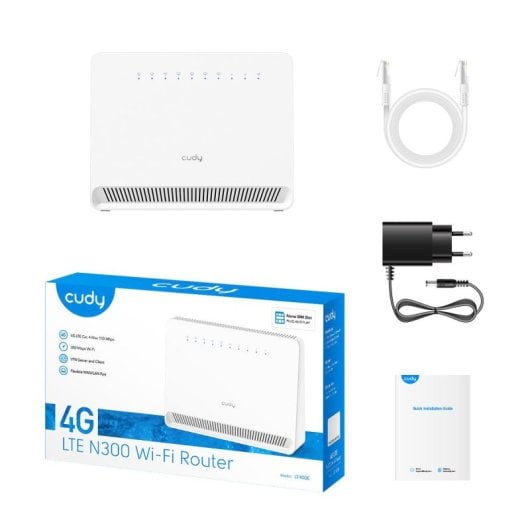 Router Cudy LT400E 4G LTE WiFi 4 300Mbps Single Band Branco