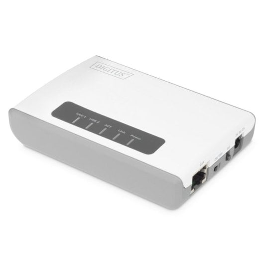 Servidor de rede Digitus DN-7043-2 2 portas USB 300 Mbps branco compacto