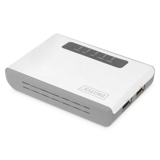 Servidor de rede Digitus DN-7043-2 2 portas USB 300 Mbps branco compacto